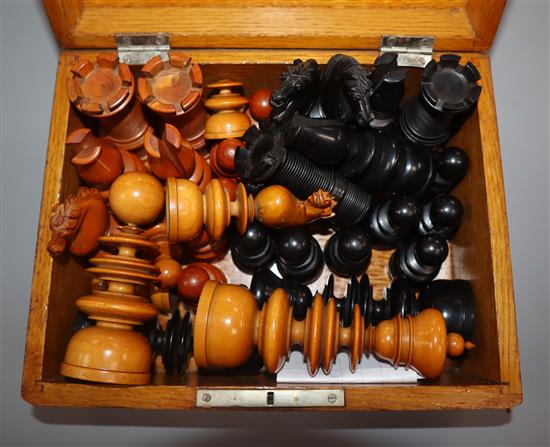 A Jacques style carved chess set
